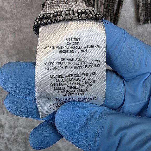 BCBGMAXAZRIA Dress Womens Small Black White Jersey Knit Long Sleeve Shift Midi - Picture 8 of 11